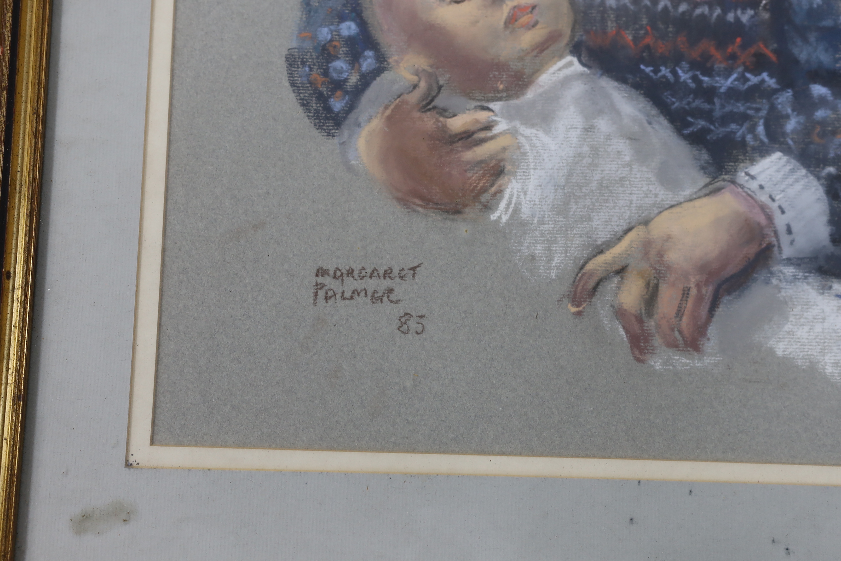 Margaret Palmer (b.1922), pastel, Portrait of a young girl, signed and dated ‘85, 49 x 37cm